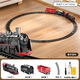 
High-speed rail parking lot children's electric train set car steam track train model toy boy [rechargeable version] red basic model (100*10