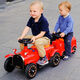 Children's train can take electric car four-wheel remote control car boy and girl double baby adult toy baby stroller 12V dual drive red locomotive + 2 carriage + sound dual drive