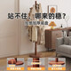 Solid wood clothes hanger floor-standing bedroom floor-standing clothes hanger household clothes rack clothes hanger clothes rod coat rack walnut color disc style (round hook)