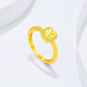Ming Diamond International Yellow 18k Gold Ring Women's au750 Small Sugar Cube Inlaid Ring Fashionable Versatile Ring Birthday Gift for Girlfriend