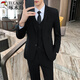 Woodpecker (TUCANO) suit men's Korean casual business formal jacket slim fit groomsmen and groom wedding dress no-iron suit black suit + white shirt + tie S