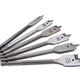 Three-point woodworking flat drill woodworking drill bit, hexagonal handle woodworking hole opener set, flat drill bit board hole puncher, silver hexagonal handle flat drill 6 pieces