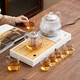 Complete set of high-end glass tea sets, fully automatic water-boiling electric ceramic stove, teapot, household Kung Fu tea cup and tea tray Yunlin glass tea set, integrated tea tray including electrical appliances