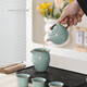 NEOEO NEOEO Tianqing Ru Kiln Split Glaze Can Support Kung Fu Tea Set Home Teapot Teacup Tea Tray Complete Set Gift Box NEOEO Nier Ru Kiln Split Glaze Set N1321