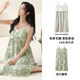 QLTQZQ suspender nightgown gauze summer with chest pad sexy and fashionable summer thin sweet sleeveless pajamas outside home clothes 6624 suspender skirt [cloud woven] XL suggestion [120-140Jin [Jin equals 0.5 kg]]