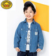 G.DUCKKIDS男童牛仔衬衫纯棉春季新款儿童翻领衬衣洋气韩版宝宝外套春秋9929 浅色 （不加绒） 100cm