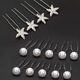 Indian rice (ENRMIIV) pearl hairpin braided hair clip hair embellishment bridal headdress u-shaped pin starfish simple temperament hairpin 10 pearls