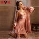 Yalu High-End sexy Pyjamas für Frauen Pure Desire Ice Seiden Frühling und Herbst Hosenträger Nachthemd Summer Nightkide Gefühl neuer Sommerstil 6629 Single Rock Rose Rot L.