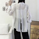 Blue Polo neck long-sleeved sunscreen shirt for women new summer light and breathable back lace-up thin jacket 7054 white [back lace-up sunscreen shirt] XL (applicable to 125-140Jin [Jin equals 0.5 kg])