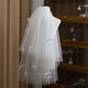 
Shantoulin Village Veil Certificate Pearl Bride Veil Main Wedding Dress Bow Pearl Hair Garment Puffy Korean Style Photo Shot Band Beaded Veil-about 80cm