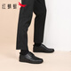 Red dragonfly leather shoes for men in autumn cowhide fashion business casual shoes lace-up soft sole formal shoes for men WTA353261 black 41