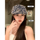 CGEDIAO Japanese embroidered flower sequin forward hat for women to wear in reverse in summer, outdoor versatile sun protection temperament beret #1716-Blue M can generally be worn (54-59c)