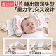 Xin'an Dai Baby Xiaomi Almohada fija 0-6 meses Corrección de la cabeza Redonda Anti-reflexión Cabeza del bebé Lado de forma fija Singer Pull-Pull Almohada Azul Tipo 31*17cm