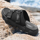 Yierkang Herren-Pantoffeln 2025 Sommer im Freien für Außenrutschen High-End-Flip-Flops-Anti-Rutsch-Anti-Odor-Mesh-Außensandalen schwarz 42