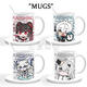 Tres Tigres luchando contra Doble Pamish Lucia Todas las cosas No. 21 Luna Q Versión Emoji Pack Ceramic Tail Copa Café Copa XR2694 Liv-White Hand Exquisito Taza Taza Taza