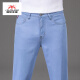
Inter Milan luxury brand high-end Tennis jeans men's summer thin loose straight Celier elastic men's trousers 9767B light blue 28