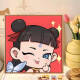 Ilusión Q Versión de Nezha: La pintura al óleo de mar del Child de Devil Child Diy Ao Bing Nezha Cartoon Animación 2025 Pintura al óleo hecha a mano Nezha J1047 20*20cm Madera maciza Marco interno Inter
