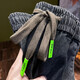 2025 spring and summer elastic elastic waist tether thin jeans men's loose small feet harem pants drawstring dad pants trendy 8802 black thin 38 (recommended 185-210Jin [Jin equals 0.5 kg])