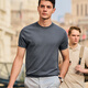 Mr. Bu Bu Mo Fashion Kontrast Farbe Rundes Hals gestrickt T-Shirt Sommer atmungsaktiv