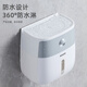 Ecoco bathroom tissue box wall-mounted waterproof toilet paper punch-free toilet paper toilet paper roll storage rack double layer - blue and white