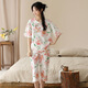 Langsha Neuer chinesischer Pyjama für Frauen im Sommer Nachahmung Baumwolle Kurzärmel 2025 Chinesische Stil Falten Sie lässig Lose Home Clothing 9905 m