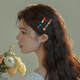 Xiangwan hair clips 2 pieces rainbow lucky crystal bangs clip simple forehead broken hair clip side one-word clip headdress