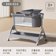 Duoduohani crib diaper changing nursing table removable newborn baby lathe dual-use one-in-one multi-functional folding two-in-one aluminum alloy + nursing table/linen gray