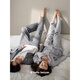 Benny Bear Beiyan Spring and Autumn New Thick Knitted Cotton Long-Sleeved Couple Pajamas Cute Panda Men and Women Home Clothing Set C20790 Women's XL Size
