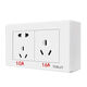 Special 146 type old-fashioned switch for air conditioning socket, surface-mounted six-hole dual 16A high-power water heater power panel, Tianji 146 type five-hole + three-hole 16A socket