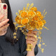 Cup Horse Chinese Style Bride Wedding Handd Fleur Fleur Golden Rose Wedding Gift Wedding Handmade DIY XIUHE CADEAU le meilleur ami Rose de la Rose - Sac à base + boîte-cadeau transparente + sac cadeau