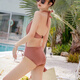 Feifei Yinman sexy bikini one-piece swimsuit for women summer 2025 new slim and gathering hot spring swimsuit 12213 green M [Suggested 90-100Jin [Jin equals 0.5 kg]]