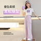 Diligent girls summer pants thin style girls ice silk wide-leg pants children's work pants mosquito-proof pants summer trousers 9889 white + 15029 pink purple [set] 130 cm