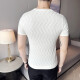 Jeep Spirit Summer Summer de camiseta de manga corta de gama alta para hombres Summer 2025 Nuevo cable de hielo delgada de cuello redondo hueco Top 9759 gris (el estilo tejido es grueso) m 100-110Jin [Jin equivale a 0.5 kg]