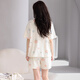 
Fenten pajamas for women's summer thin pure cotton short-sleeved large size loose outdoor home clothing set Apricot color L