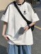 伺俚美式复古短袖T恤男夏季2025新款宽松设计感小众日系ins潮牌上衣服 【3895*Wasp】白色 M  85-120斤
