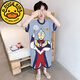 G.DUCKKIDS children's one-piece pajamas boys autumn winter summer long-sleeved boys cartoon Ultraman baby boy one-piece anti-kick sleeping bag large Ultraman long-sleeved size 10 recommended height 105-115cm 4-5 years old