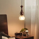 
Omiyou's medieval style bedroom bedside small chandeliers high-end French retro restaurant aisle new Chinese single-head long hanging line light 7022 single hanging (peach wood color) eye protection three-color light