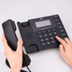 Deli telephone landline telephone office and home use call inquiry can be connected to extension 13567 [Stylish style - black] Plug and play