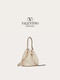 华伦天奴（Valentino）女士 ROCKSTUD 小牛皮水桶包 浅象牙白色 均