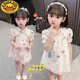 G.DUCKKIDS女童旗袍古风连衣裙夏季2025新款儿童装网红女宝宝中国风夏装汉服 蕾丝旗袍裙 白色 120 cm 建议身高105cm
