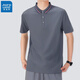 Polo de manga corta Jeansest Polo de verano Summer Solid Color Borded Top Camisa de manga corta azul marino 698 3xl (recomendado 160-180 Jin [Jin iguala 0.5 kg])