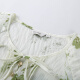 Show de fibra [Papel de flores Moriya] Camisa de cuello en V de encaje floral fresca de gran tamaño MM Summer Summer Nuevo estilo 1424 Color 3xl