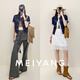 MeiYANG (MEIYANG) Nightline Short Sleeve Jacket Youth Synonym Lapel Breasted Denim Top Dark Blue S