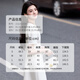 尚都比拉圆型V领白色短袖连衣裙女夏季小个子修身显瘦A字裙立裁中短裙