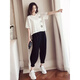Mengsentu Summer Gran tamaño de mujer Fat Sister más grasa más pantalones casuales grandes MM MM Harem Set 2025 Spring and Summer Nuevo estilo negro <9928> M <sugerido 80-100>
