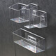 Acrylic wall-mounted storage box desktop wall-mounted acrylic transparent storage box cosmetic mirror cabinet bathroom work station text 4877.U-port transparent basket-medium length 1 with two pairs of mother and child buckles PE