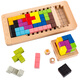 Fu Child Tetris Mystery Set Kindergarten Children's Puzzle Toys Puzzle Building Blocks Baby Boy and Girl Development