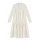 Lugeli French Dress Новое белое V-образное ретро-ретро-плиссированное высококачественное похудение и сладкое платье Fairy White + Belt M [Рекомендуется 90-110JIN [JIN равно 0,5 кг]]]