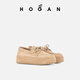 Hogan [l'offre spéciale de la fin de la saison est sur le point de terminer] les chaussures de chaussures de femmes printemps et d'été H-wrap Series h681 chaussures de bateau à lacets épaisses chaussures semelles beige 36