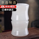 
Jishanyuan Natural Jade Large Brush Holder Ornament Study Office Decoration Gift Chinese Style Gift for Men Promotion Gift Bamboo Bottle Pen Holder with Brass Base-B12802